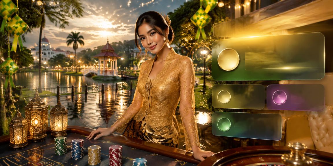 Pemain Malaysia berbaju kebaya membuat deposit untuk loteri dalam talian happyhappy88